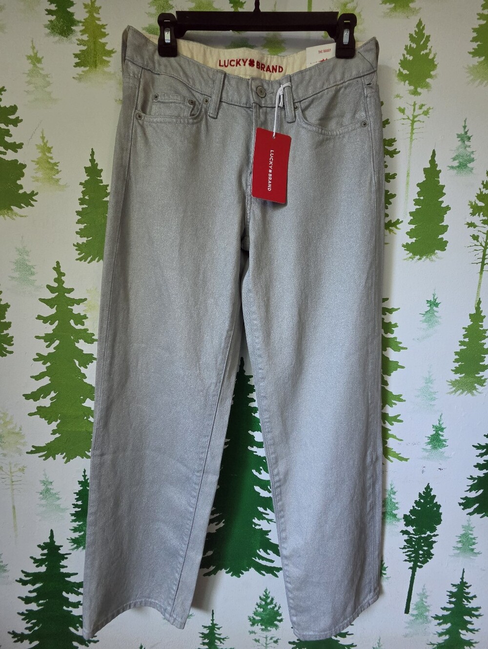 Lucky Brand Metallic Shimmer The Baggy Jeans
